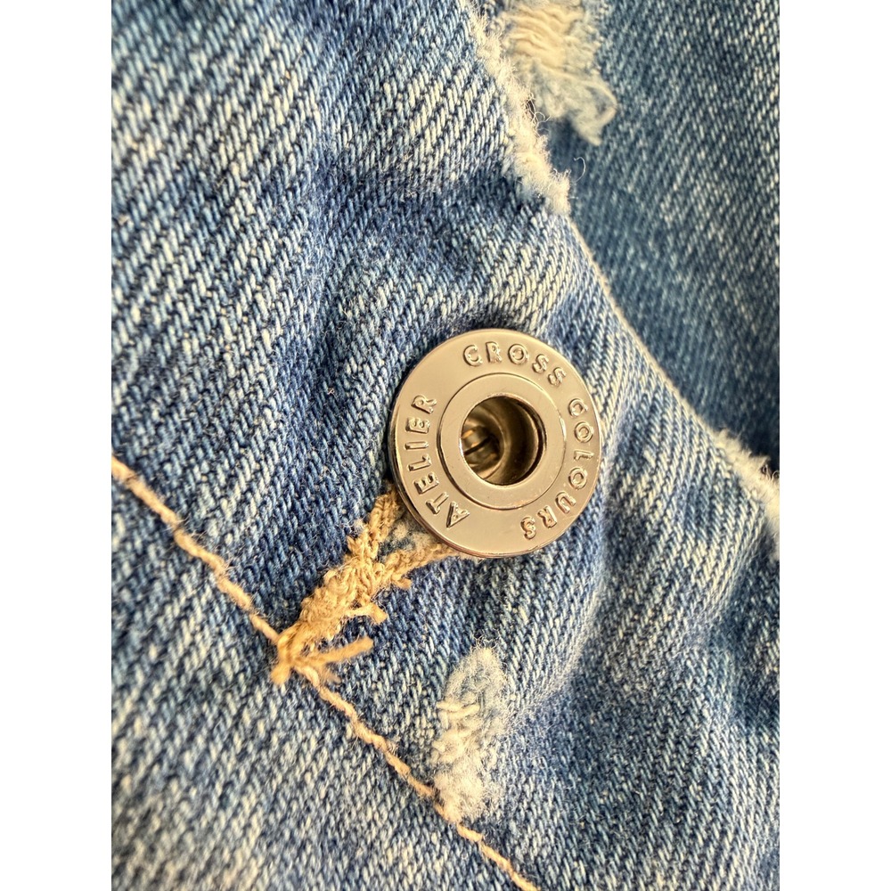 Cross Colours Atelier Blue Distressed Carpenter Jeans Mid Rise 90s Streetwear - Picture 4 of 12